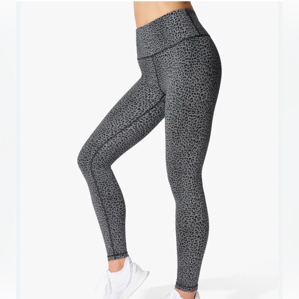 Sweaty Betty Flatter Me Workout Leggings Animal Print Black Grey XXS (#A1)